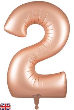 Oaktree 34inch Number 2 Satin Pastel Rose Quartz - Foil Balloons